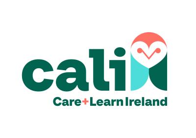 Logo image of a green and orange owl with wording cali, care and learn Ireland