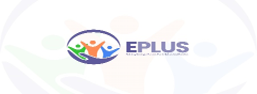 "Eplus logo featuring three stylized human figures in green, orange, and blue, reaching upward within a circular frame. The text 'EPLUS' appears to the right, with the tagline 'Empowering People, Unlocking Strengths' beneath it."