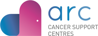 blue to pink love heart with ARC Cancer Support Centres