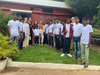 Few SERVE volunteers with few members (wearing white t-shirts) of the Association of People with Disability in Bengaluru, India