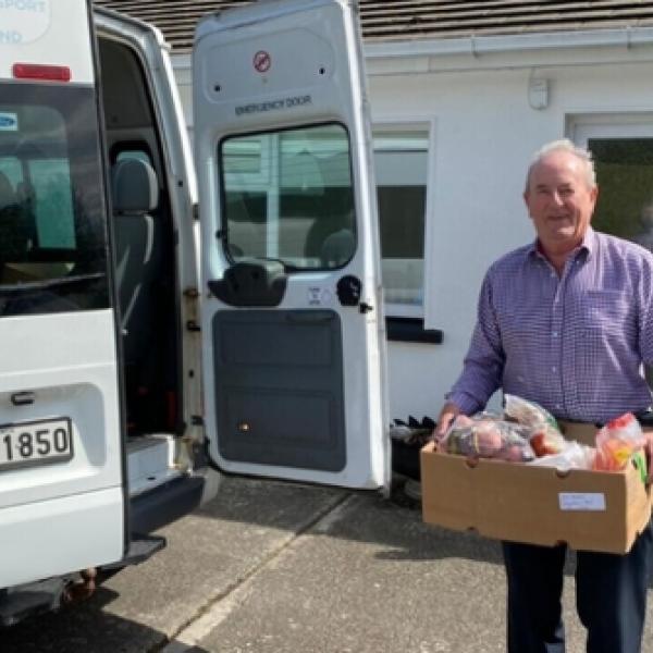 Val Stenson delivering supplies in Achill.